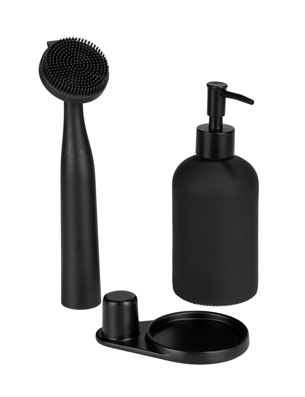 wenko-piedo-3-teiliges-sp-l-set-mit-sp-lmittelspender-400-ml-schwarz image 2