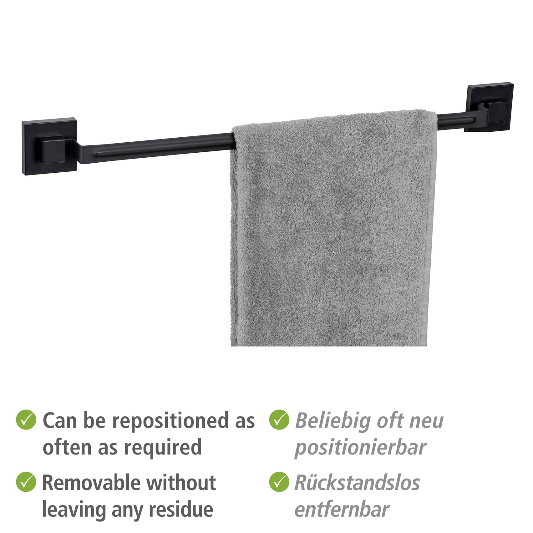 wenko-quadro-badetuchstange-60-cm-edelstahl-schwarz-vacuum-loc image 4