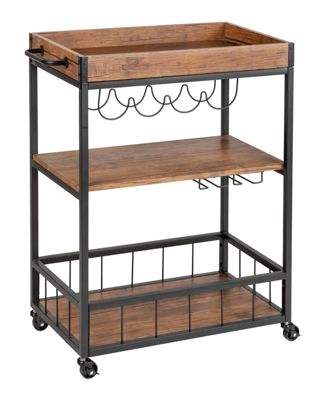wenko-rustico-k-chenwagen-3-etagen-80x89-5x40-cm-braun-schwarz image 1