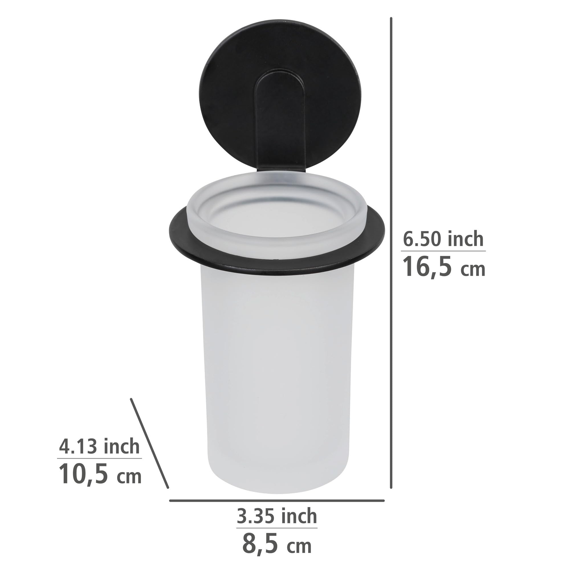 wenko-turbo-loc-bivio-black-matt-zahnputzbecher-wandmontiert-schwarz-8-5-x-16-5- image 5