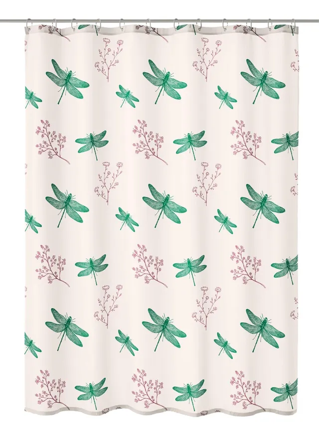 kleine-wolke-scarlett-duschvorhang-smaragd-180x200-cm-textil-duschvorhang image 1