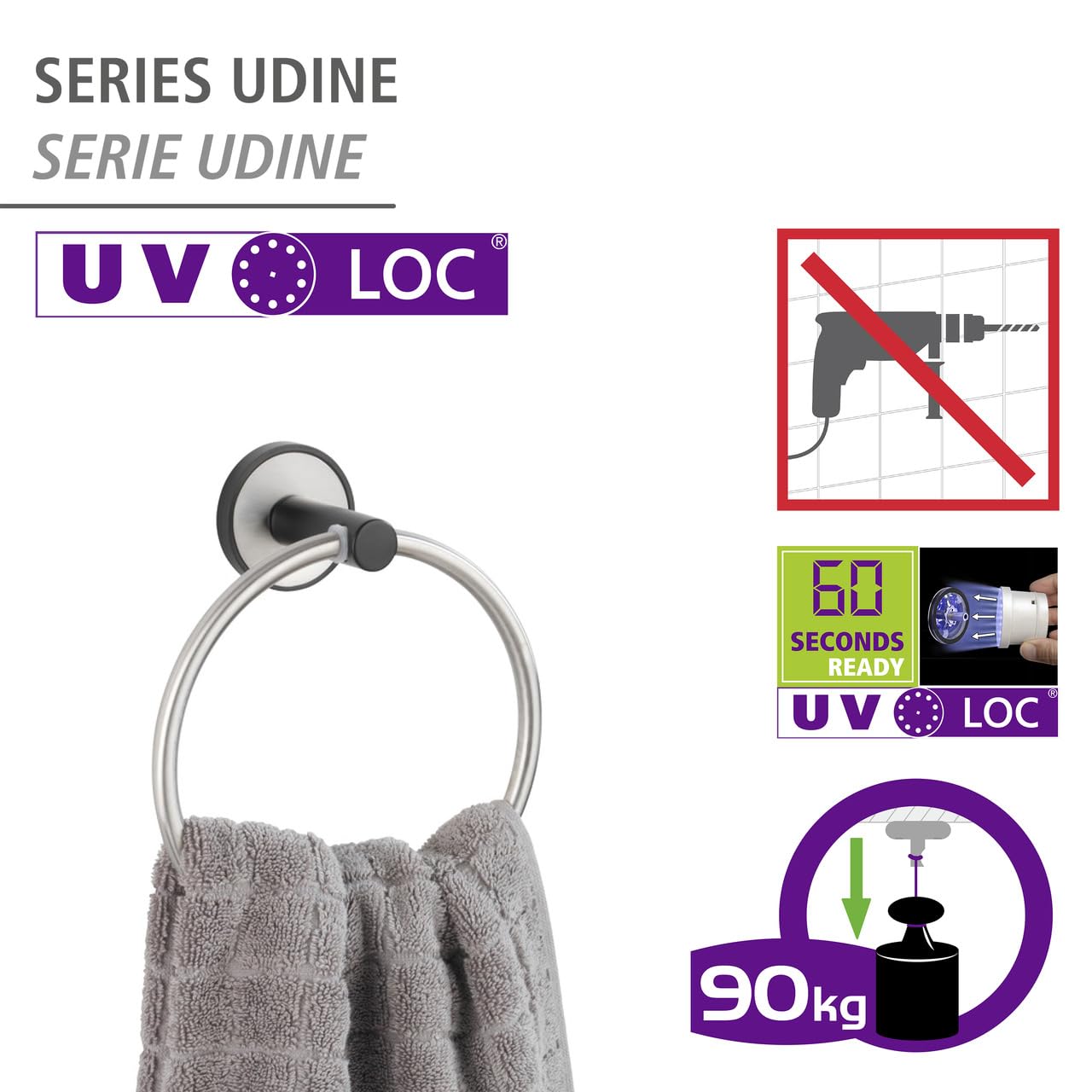 wenko-udine-handtuchring-15-x-18-x-7-5-cm-edelstahl-schwarz-matt-geb-rstet-uv-lo image 2