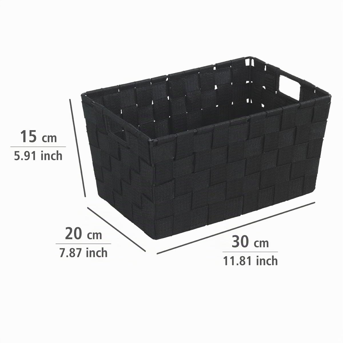 wenko-aufbewahrungskorb-adria-s-schwarz-30-x-15-x-20-cm-badkorb-6-24-l image 4