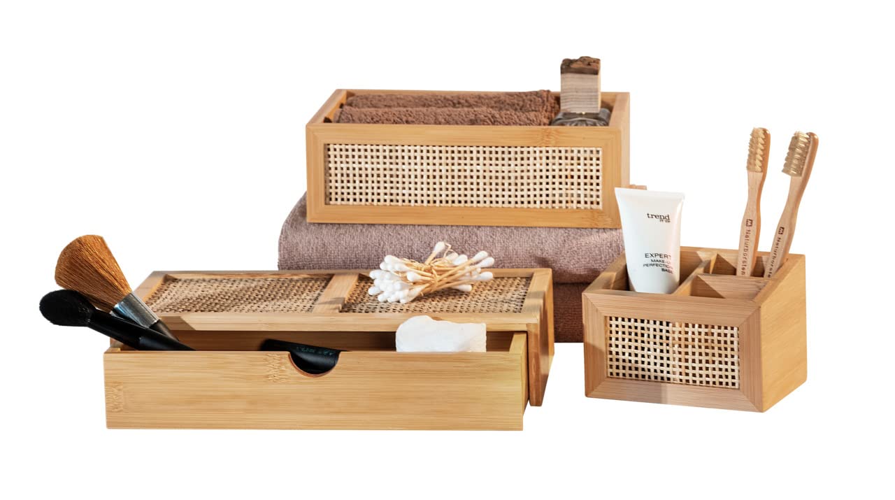wenko-badbox-allegre-mit-schublade-28-x-6-x-14-cm-bambus-rattan-box-natur image 7