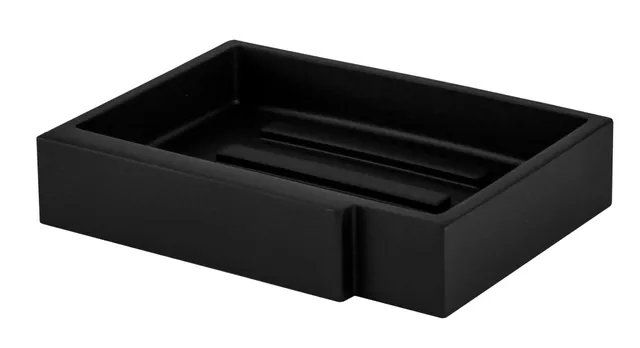 kleine-wolke-gerry-seifenschale-schwarz-eckig-aus-polyresin image 1