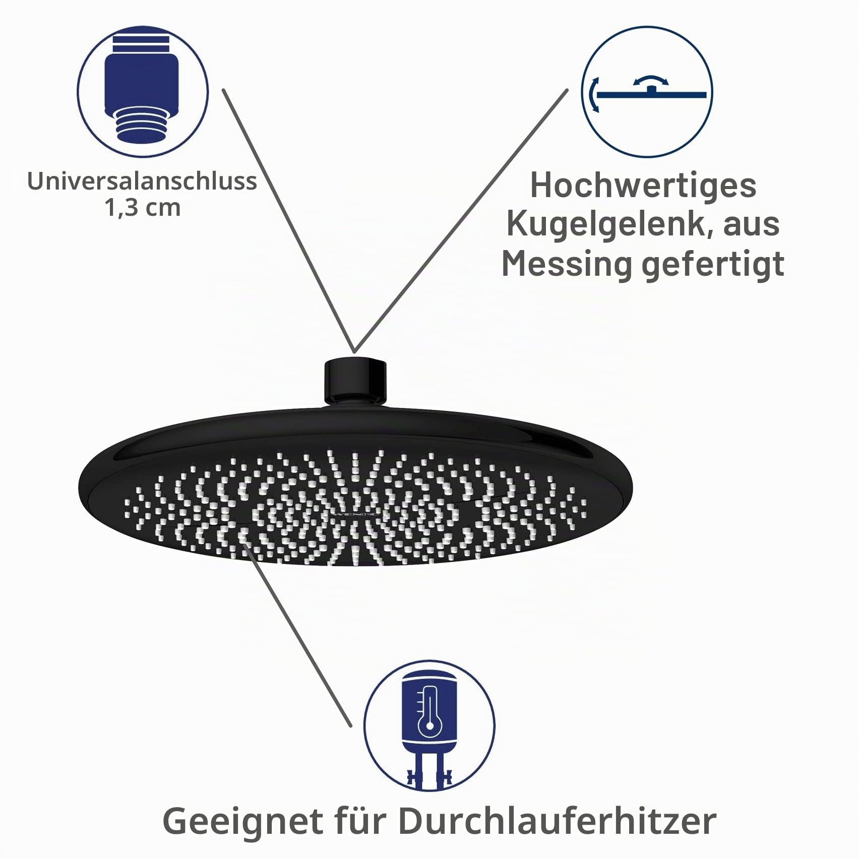 wenko-watersaving-regenduschkopf-kopfbrause-22-5-cm-wasserspar-system-schwarz image 6