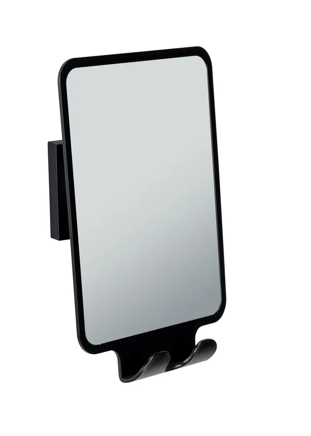 wenko-vacuum-loc-antibeschlagspiegel-quadro-wandspiegel-14-x-19-5-x-8-cm-schwarz image 1