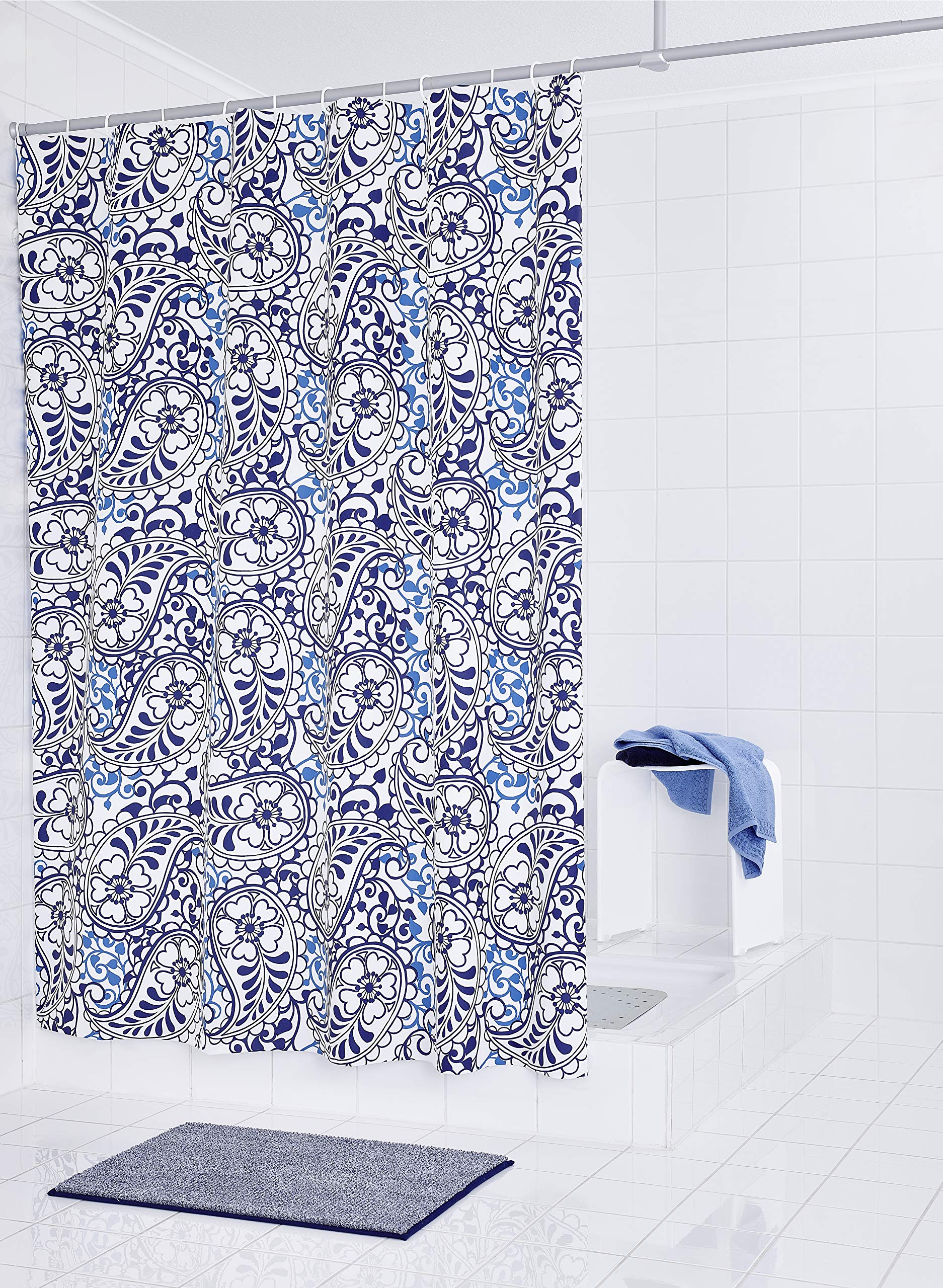 ridder-oriental-duschvorhang-folie-180x200-cm-blumen-inkl-ringe image 2