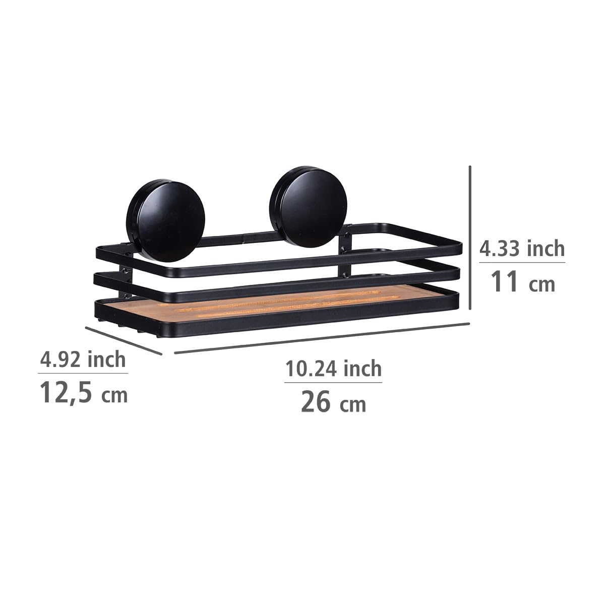 wenko-static-loc-plus-wandablage-alba-bambus-stahl-schwarz image 3
