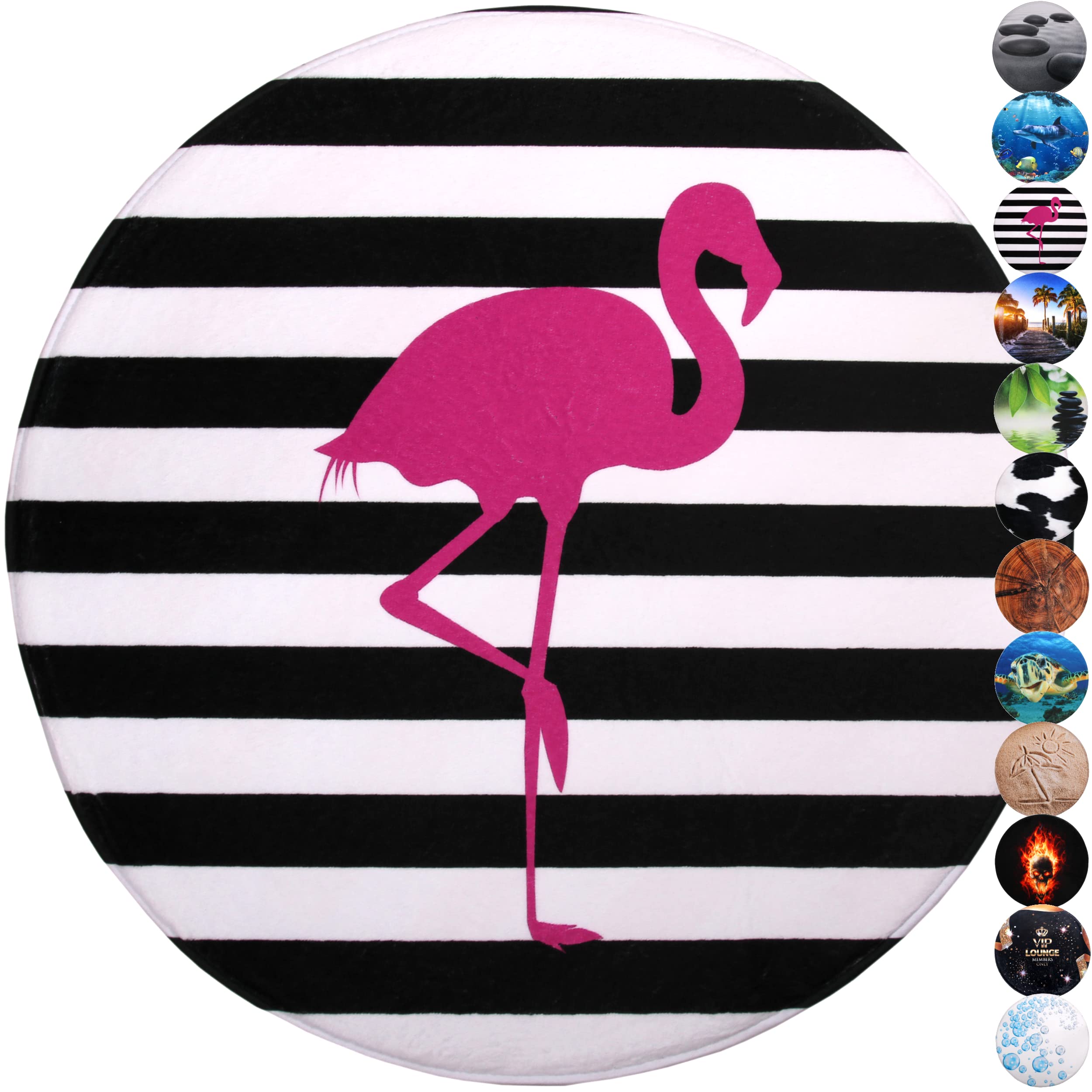 sanilo-badteppich-rund-80-cm-flamingo-waschbar image 1