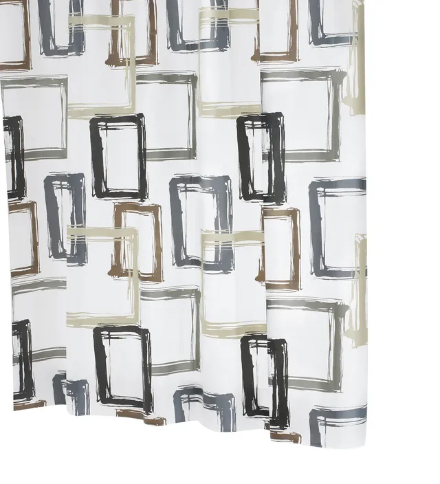 ridder-pattern-duschvorhang-folie-180x200-cm-beige-semitransparent-inkl-ringe image 1