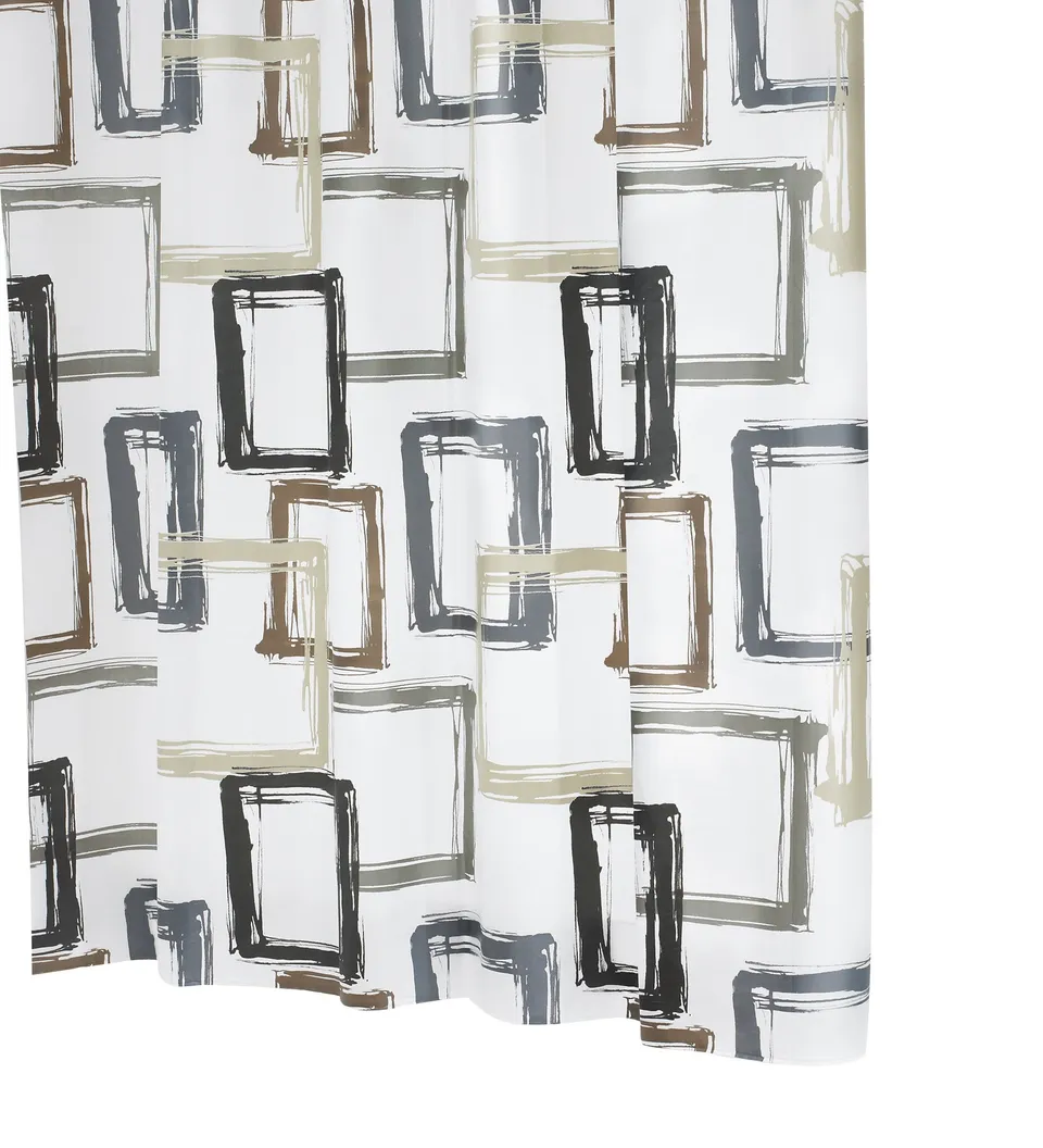 ridder-pattern-duschvorhang-folie-180x200-cm-beige-semitransparent-inkl-ringe image 1
