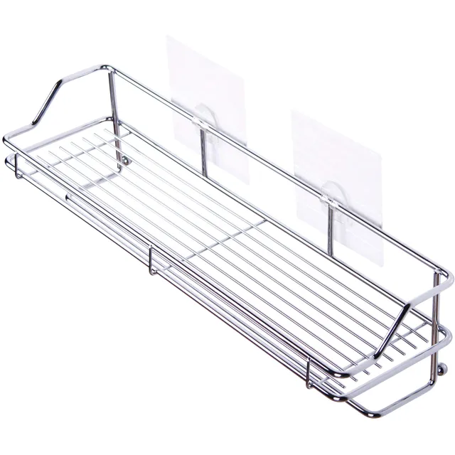 sanilo-duschablage-transparent-ohne-bohren-edelstahl-40-x-11-2-x-10-cm image 1