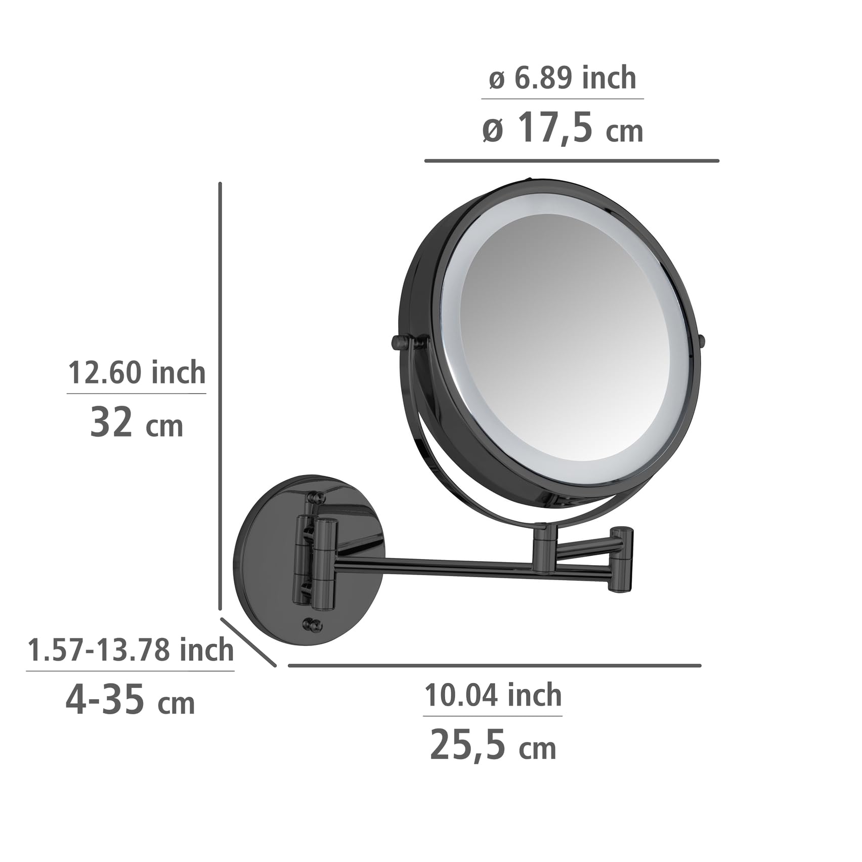 wenko-power-loc-lumi-led-wandspiegel-kosmetikspiegel-5-fach-17-5-cm-schwarz image 5