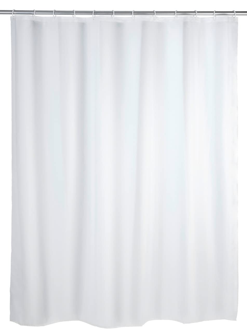 wenko-uni-duschvorhang-wei-180-x-200-cm-peva-wasserdicht-mit-ringen image 1
