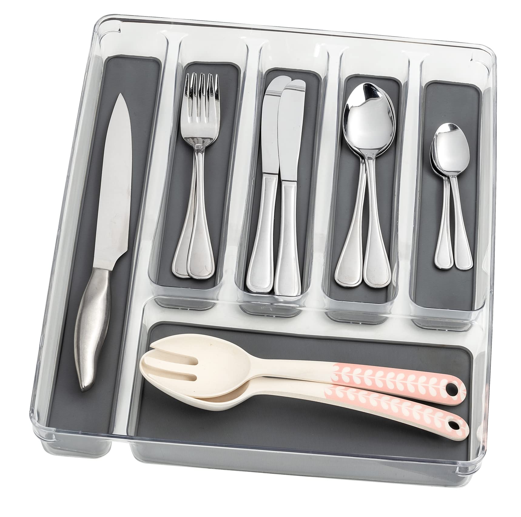 wenko-besteckkasten-6-f-cher-32-x-4-5-x-40-cm-transparent image 2