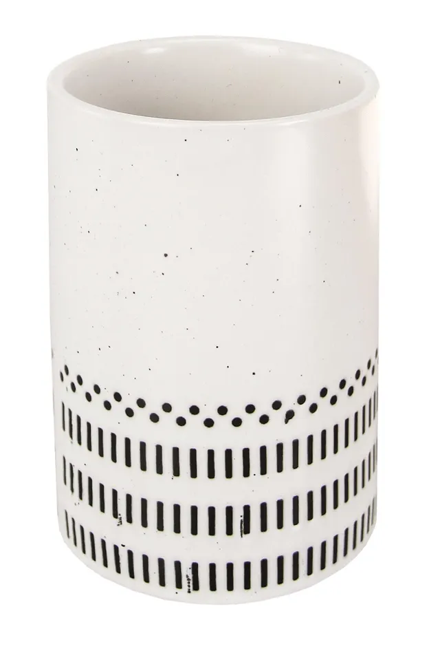 kleine-wolke-zahnputzbecher-alva-schwarz-wei-steinzeug-240-ml image 1