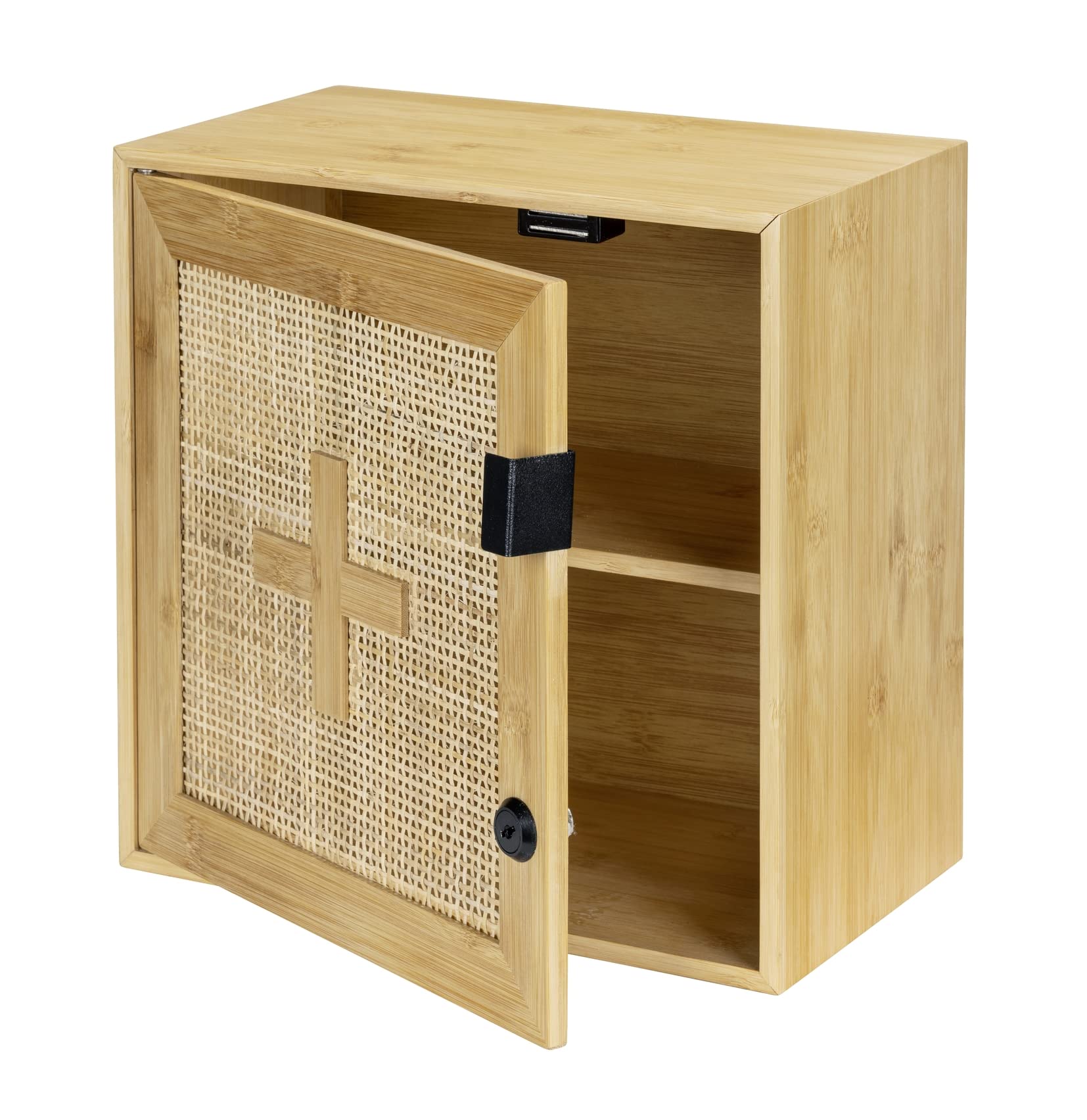 wenko-medikamentenschrank-allegre-bambus-rattan-30-x-30-x-17-8-cm-natur image 1