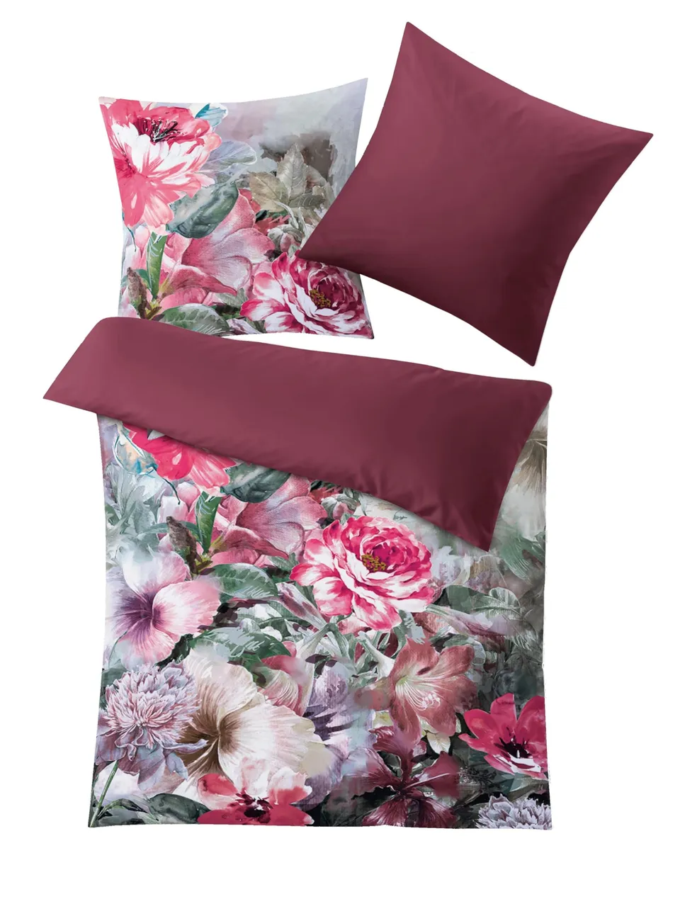 kleine-wolke-bettw-sche-satin-jadwiga-rot-155-x-220-cm-80-x-80-cm image 1