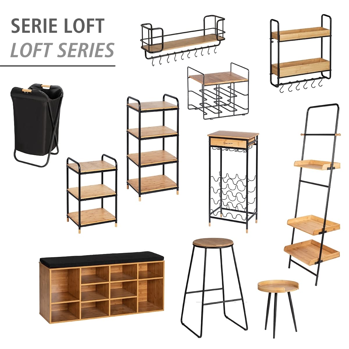 wenko-loft-regal-bambus-3-etagen-industrial-42x69x33-5-cm-braun-schwarz image 6