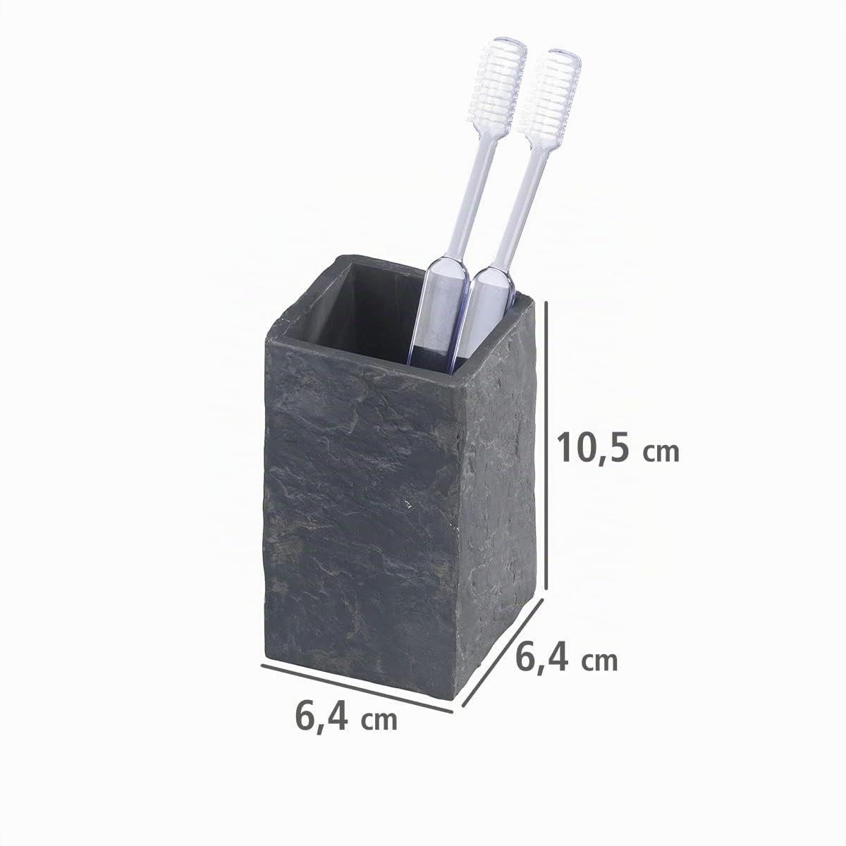wenko-zahnputzbecher-slate-rock-anthrazit-6-x-10-5-x-6-cm-kunststoff image 4