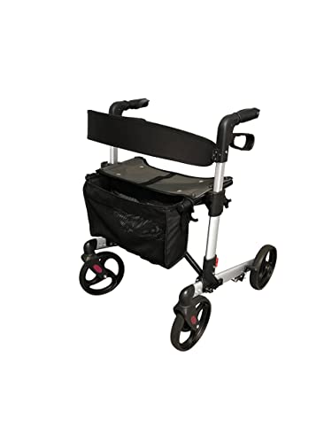 ridder-ivo-rollator-schwarz-silber-faltbar-mit-sitz-korb-gehstockhalter image 2