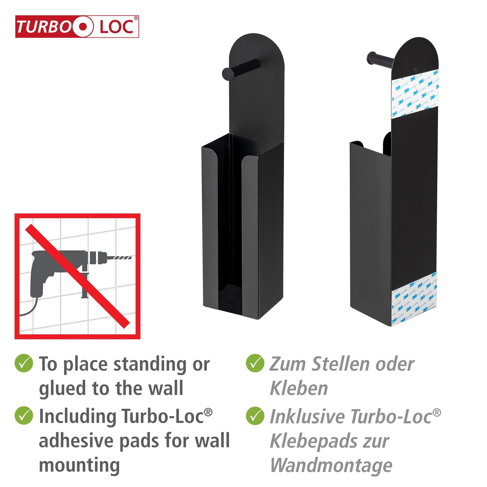 wenko-agira-2-in-1-toilettenpapierhalter-freistehend-klebend-schwarz-12x54x11-cm image 3