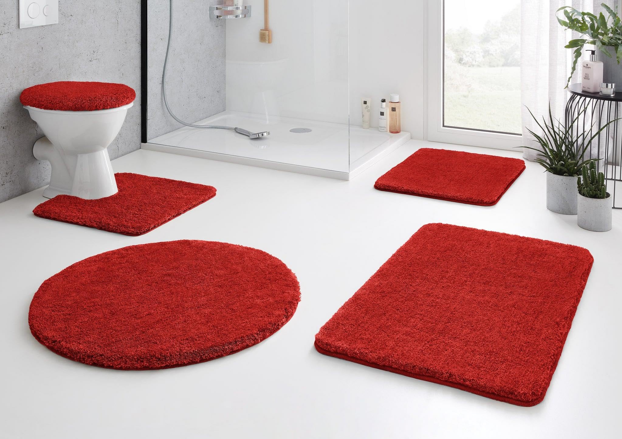 kleine-wolke-badteppich-set-relax-rubin-50x50-55x85-cm-2-teilig image 2