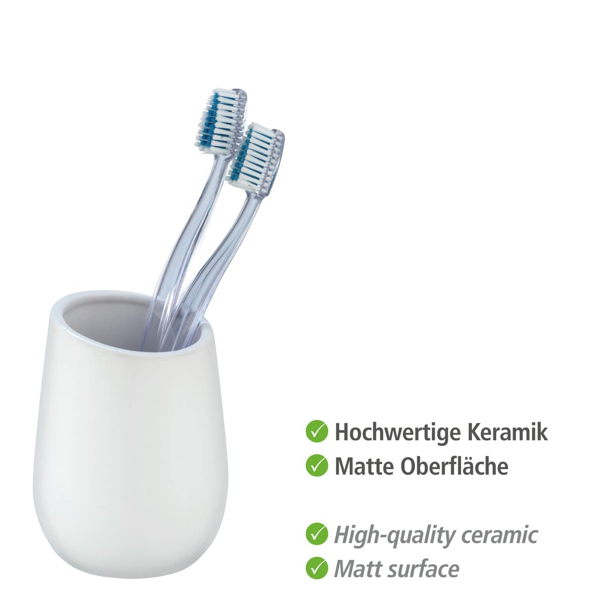 wenko-badi-zahnputzbecher-keramik-matt-wei-8-x-11-cm image 2