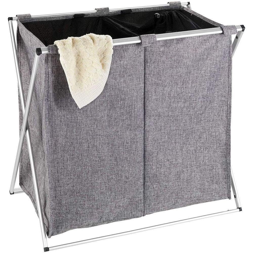 wenko-duo-w-schesammler-120-l-grau-meliert-59-x-57-x-38-cm-mit-2-f-chern image 2