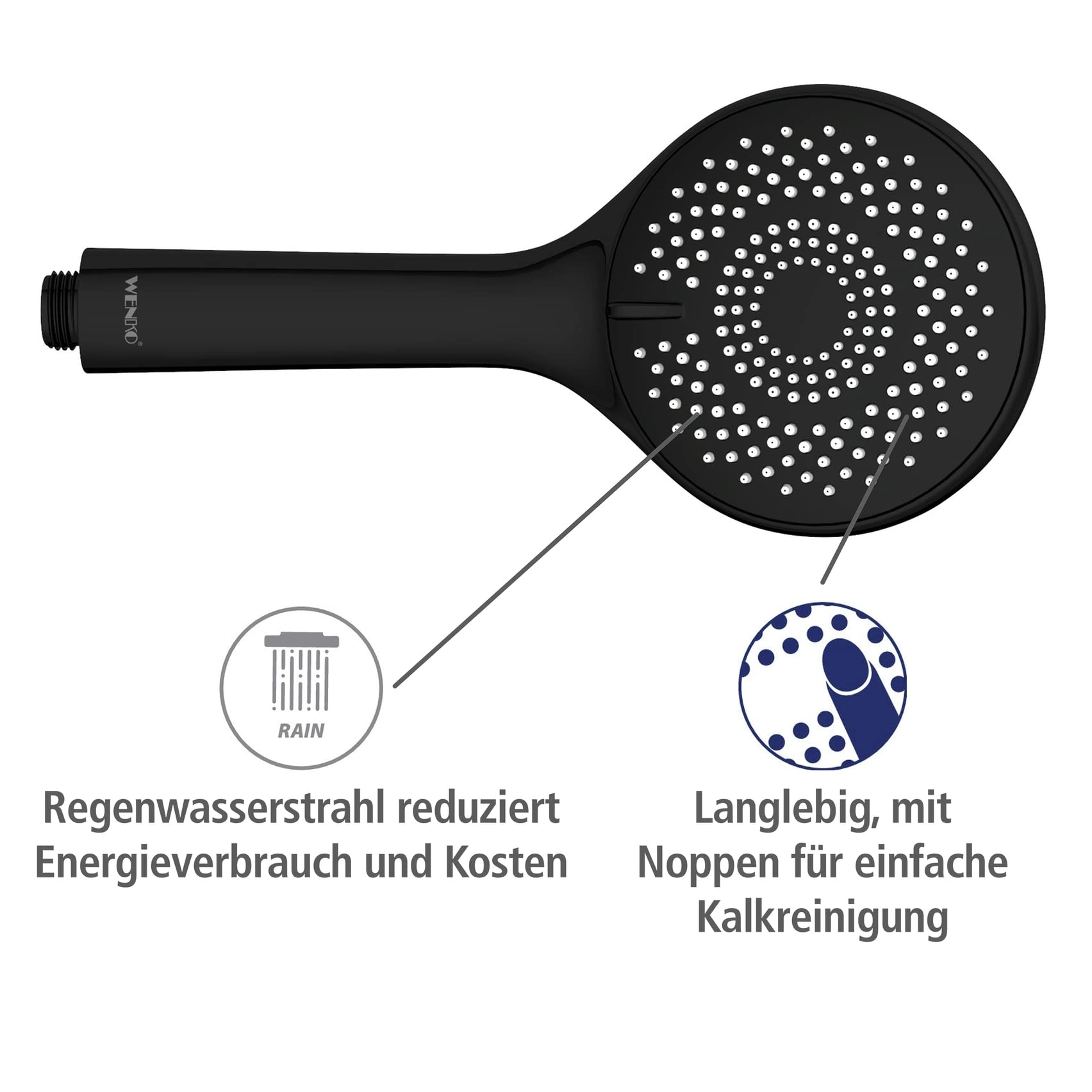 wenko-watersaving-wasserspar-duschkopf-schwarz-3-strahlarten-11-cm image 5