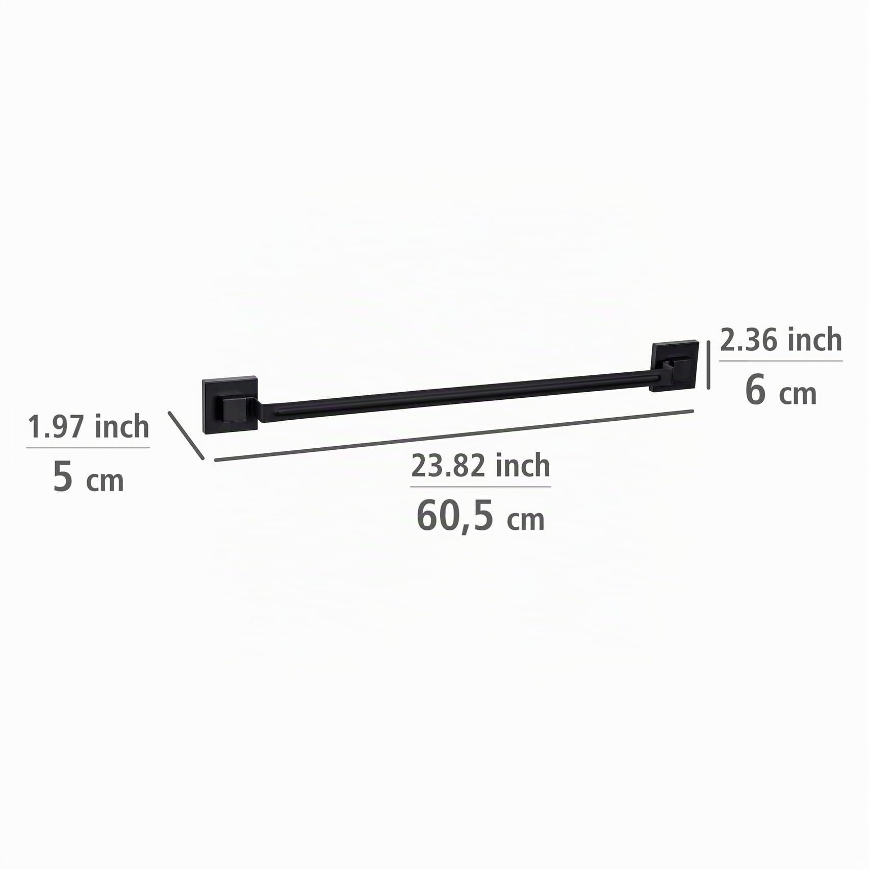 wenko-quadro-badetuchstange-60-cm-edelstahl-schwarz-vacuum-loc image 5