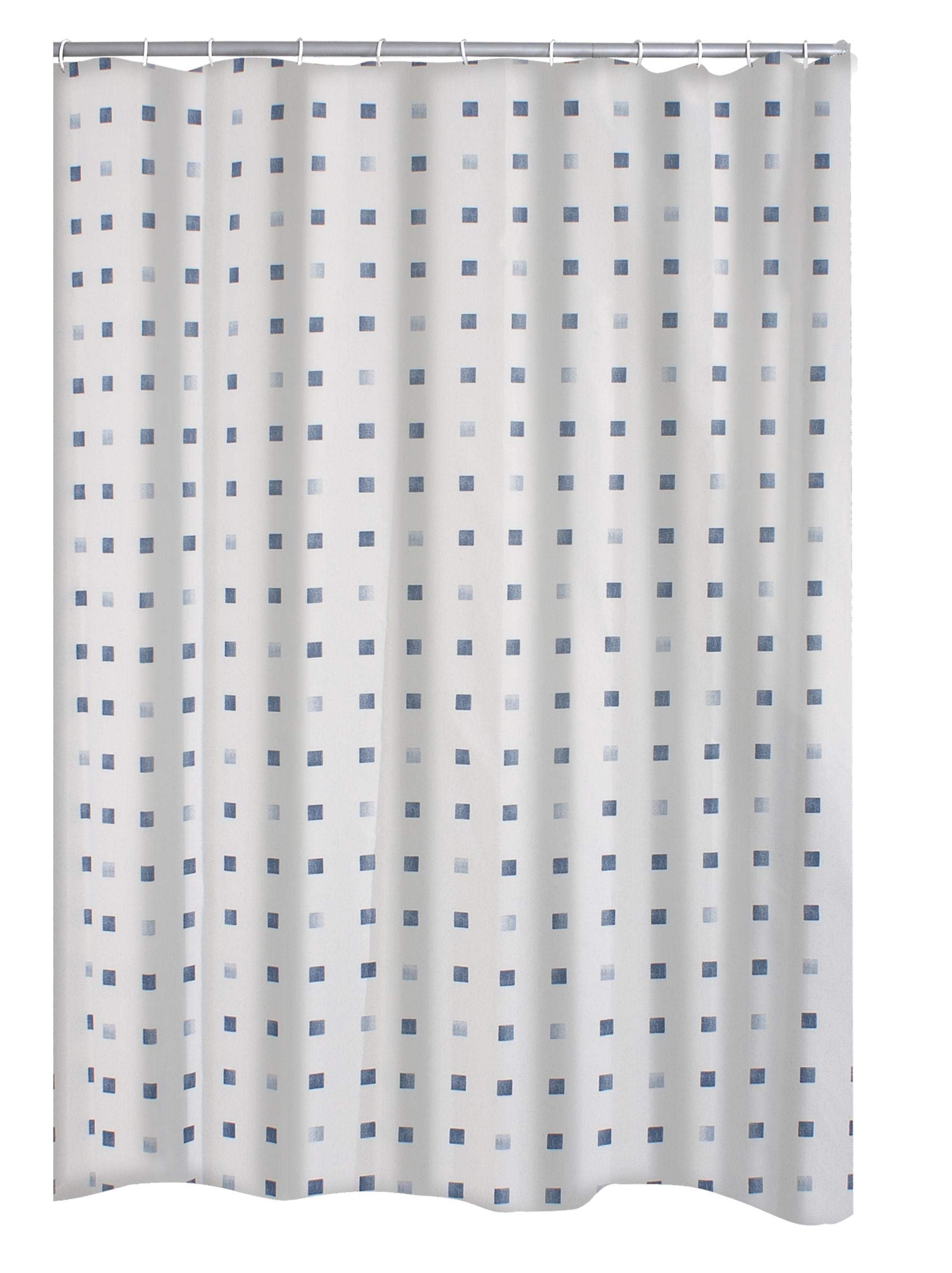 ridder-duschvorhang-domino-textil-blau-180-x-200-cm-inkl-ringe image 1