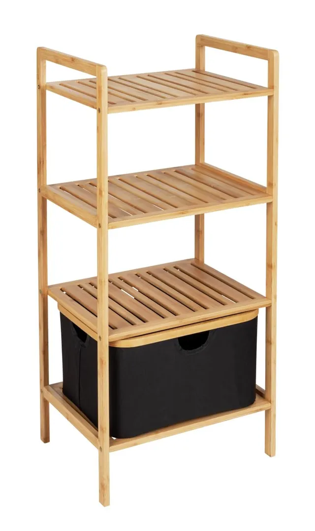 wenko-regal-ecori-3-etagen-bambus-mit-korb-44-x-93-5-x-33-cm image 1