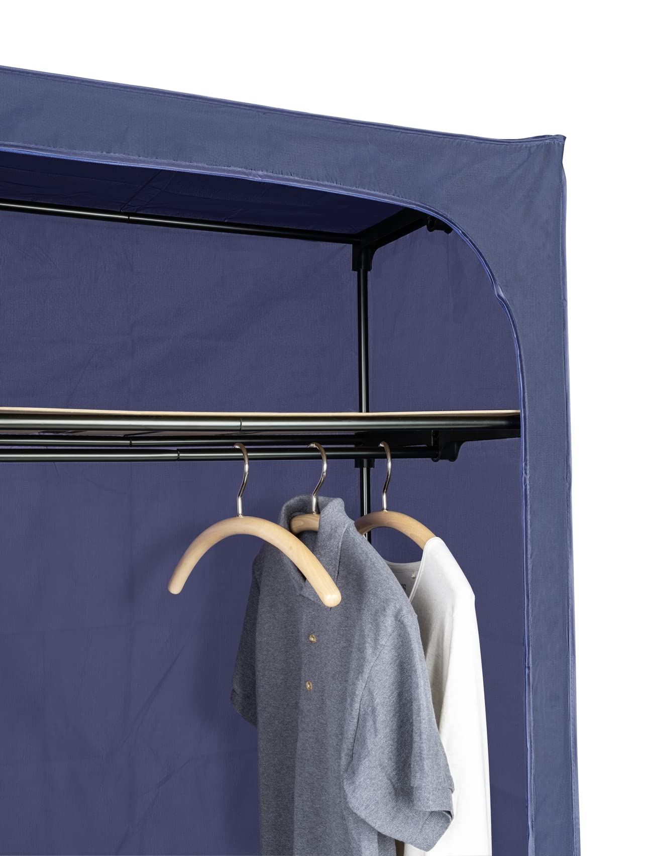 wenko-kleiderschrank-business-75-x-160-x-50-cm-stoffschrank-mit-ablage-und-kleid image 2