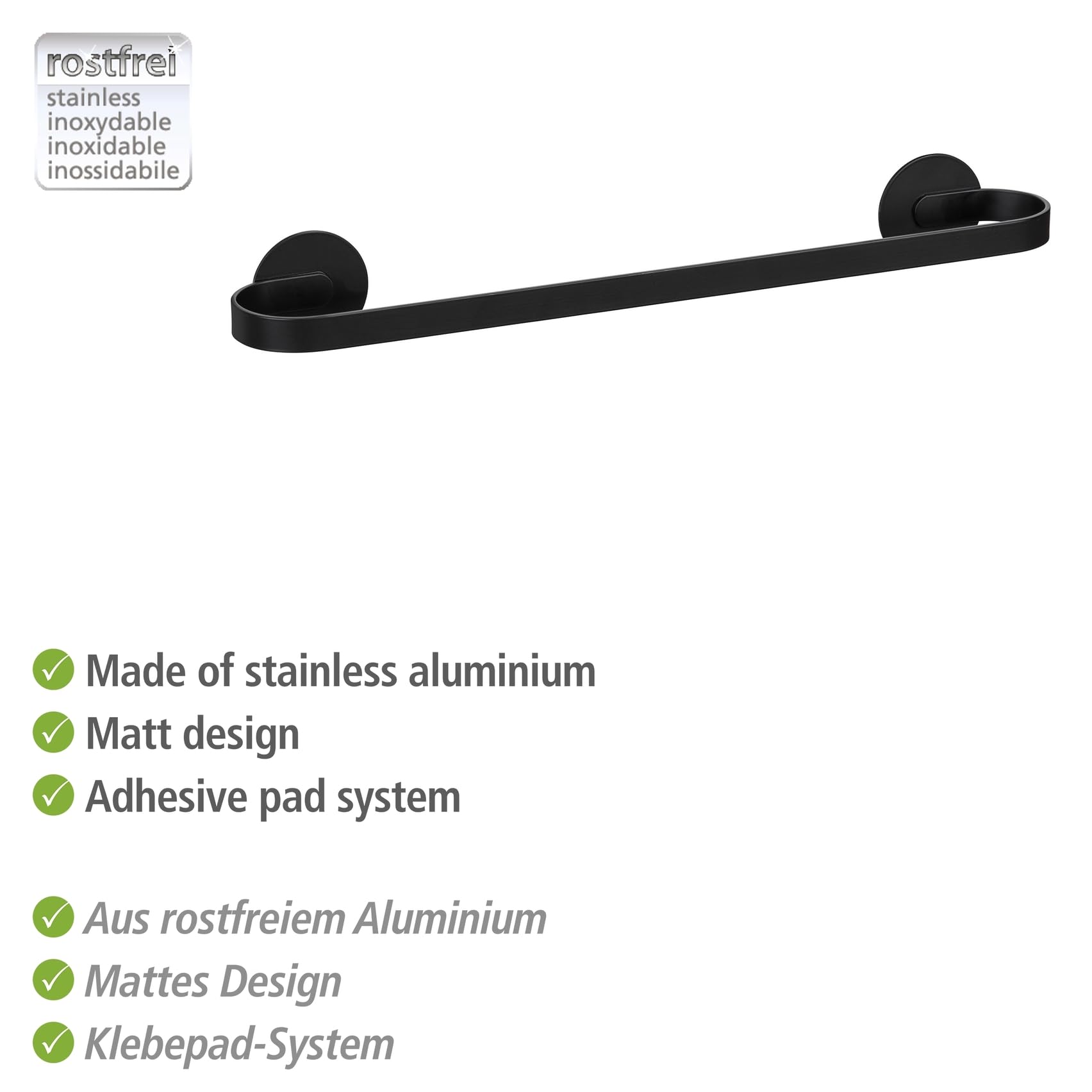 wenko-turbo-loc-badetuchstange-uno-bivio-black-matt-40-cm-aluminium image 3