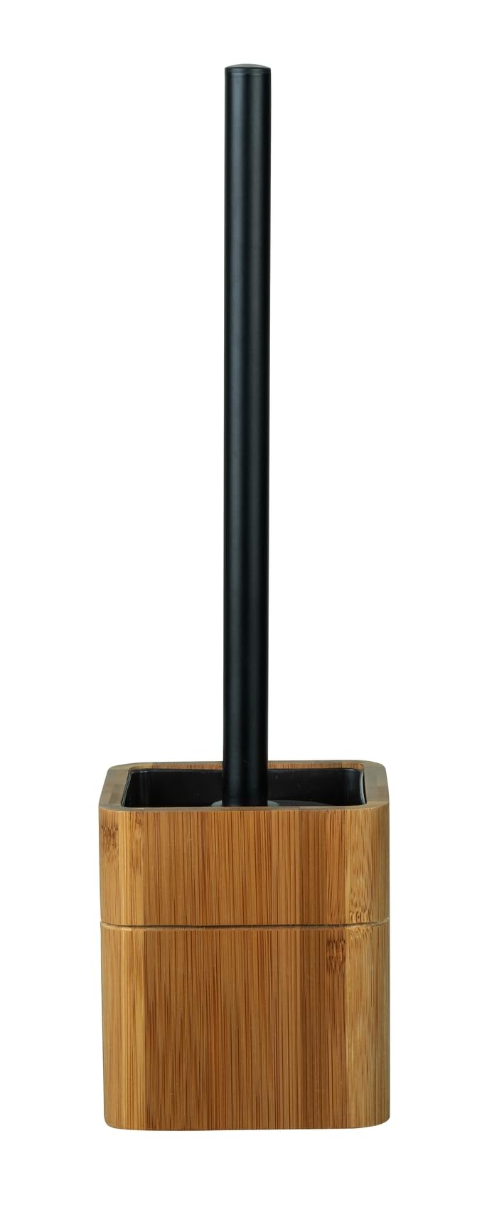 wenko-serro-stand-wc-garnitur-mit-bambus-beh-lter-und-edelstahlstiel-schwarz image 2