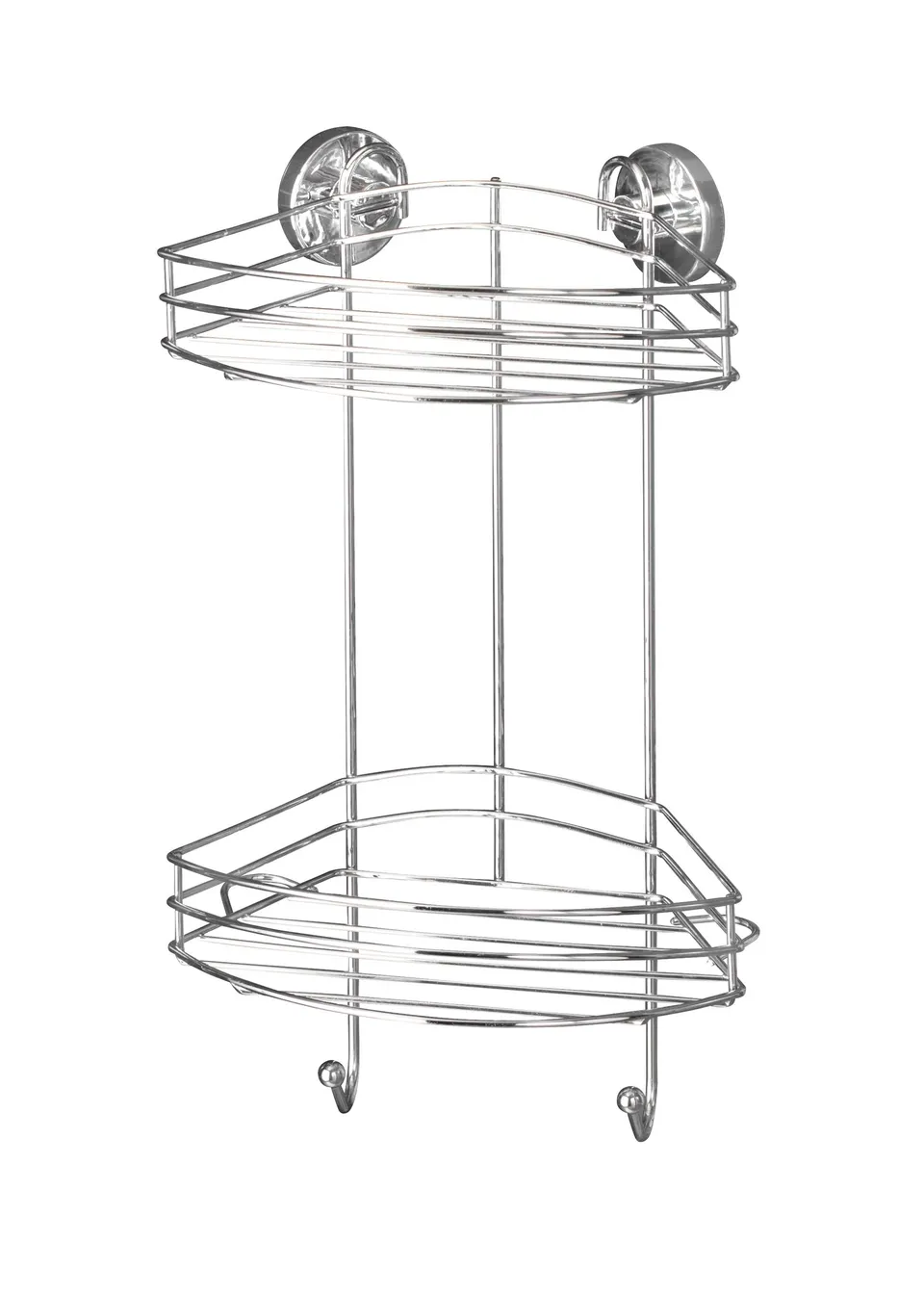 wenko-vacuum-loc-eckregal-2-etagen-chrom-duschablage-24-5-x-41-x-16-cm-mit-2-hak image 1