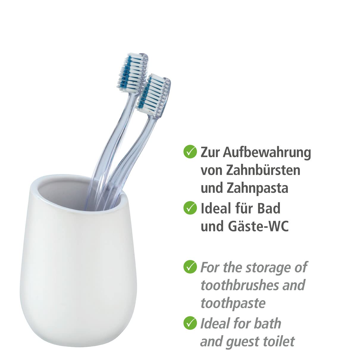 wenko-badi-zahnputzbecher-keramik-matt-wei-8-x-11-cm image 3