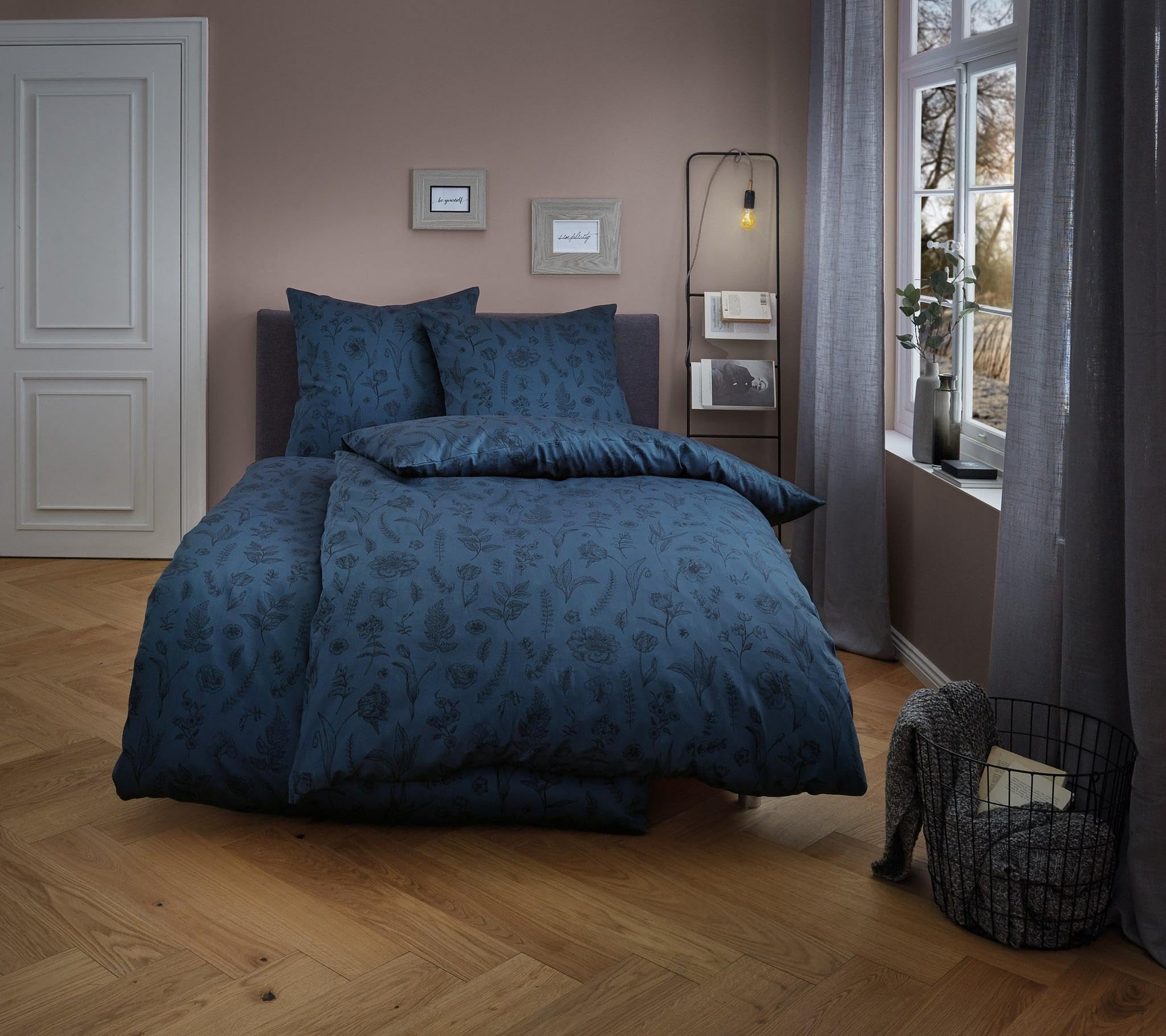 kleine-wolke-bettw-sche-satin-lisse-dunkelblau-135-x-200-cm-80-x-80-cm image 3