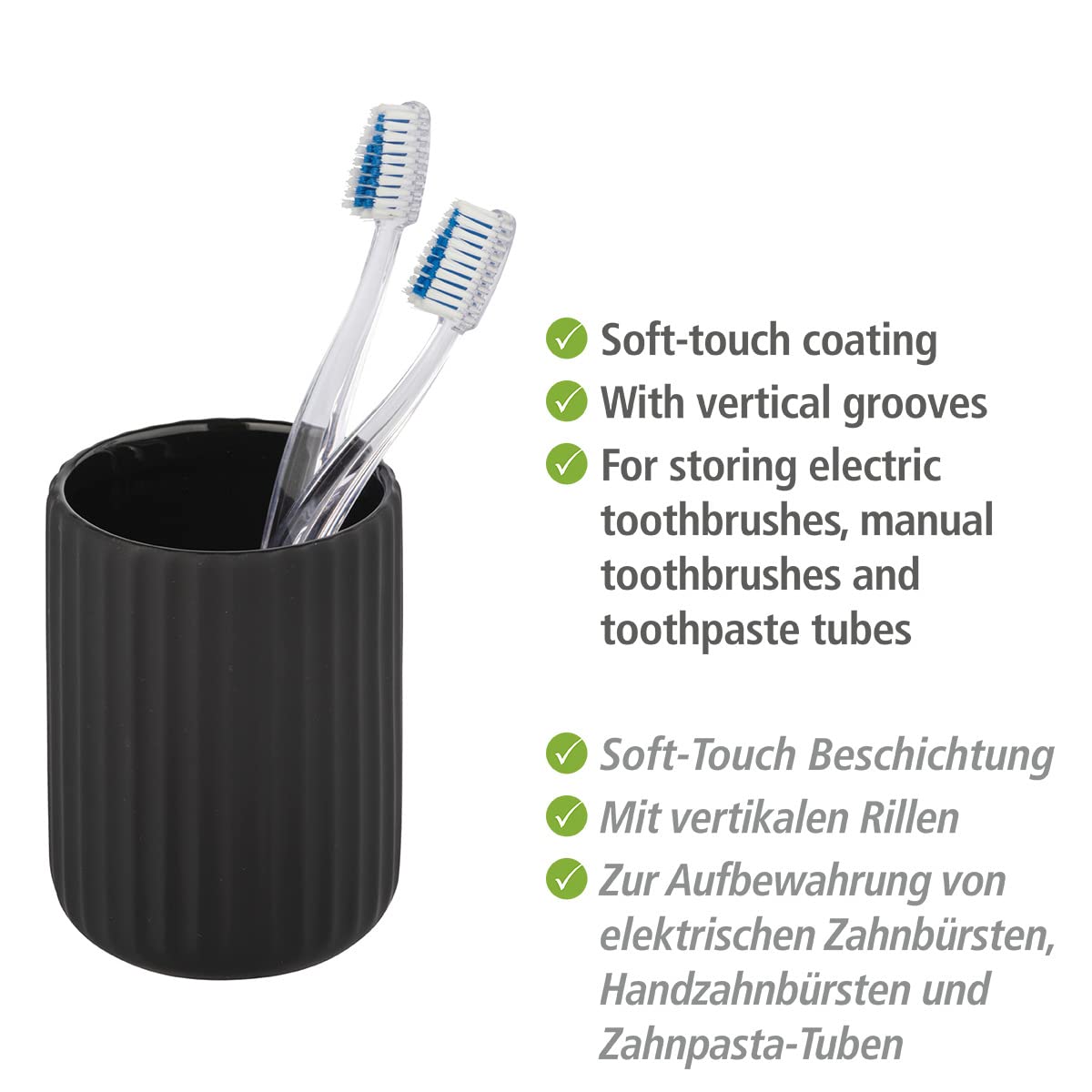 wenko-belluno-zahnputzbecher-keramik-matt-schwarz-8-x-11-cm image 2