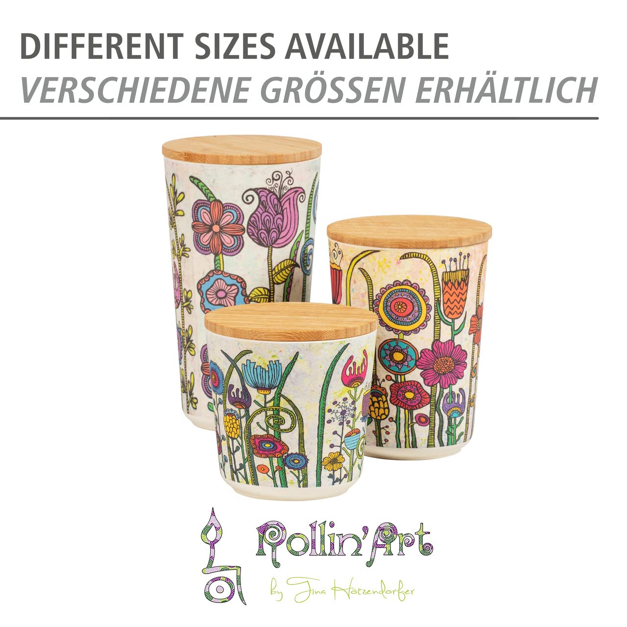 wenko-flowers-vorratsdose-0-95-liter-mit-bambusdeckel-10-5-x-18-5-cm-mehrfarbig image 5
