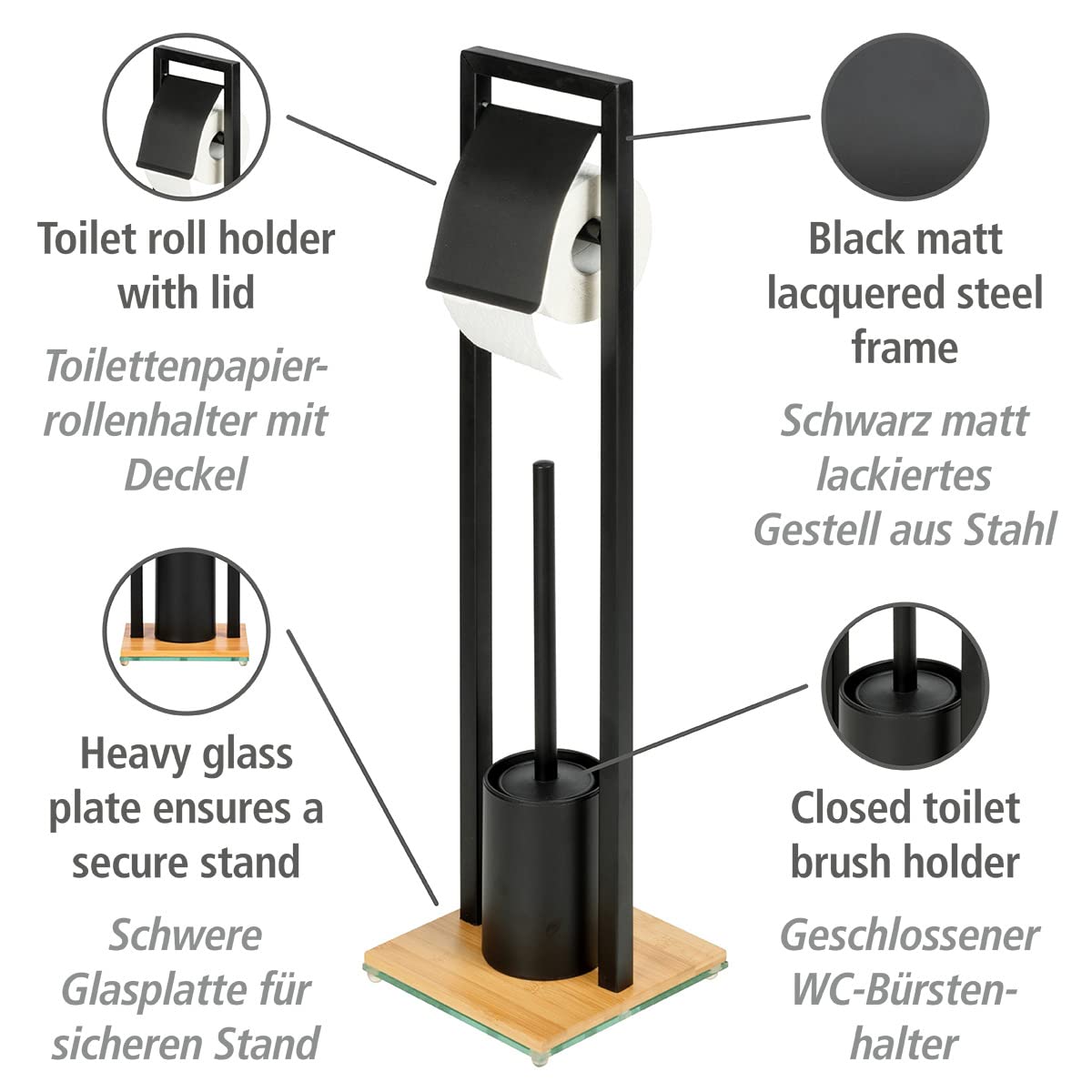 wenko-bambusa-stand-wc-garnitur-18x72-5x18-cm-schwarz-natur image 2