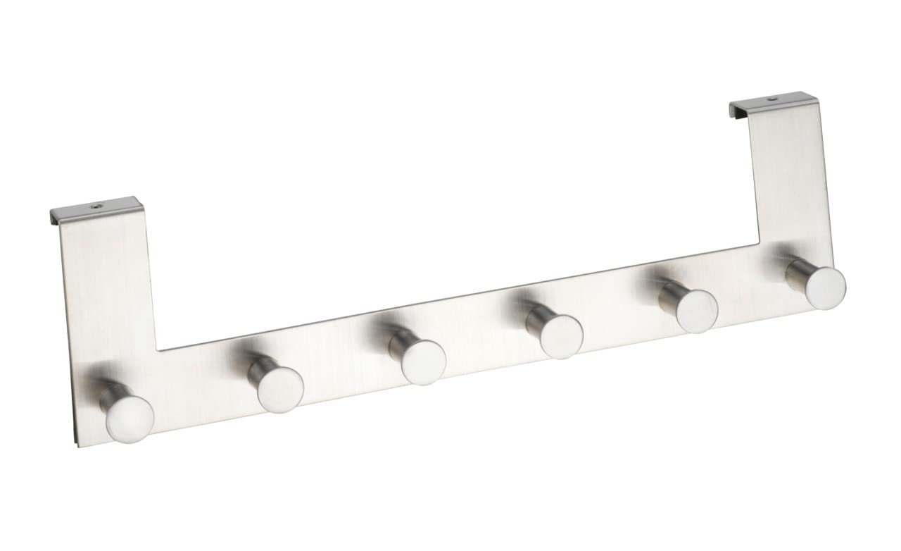 wenko-t-rgarderobe-celano-handtuchhalter-f-r-die-t-r-mit-6-haken-edelstahl-matt- image 1