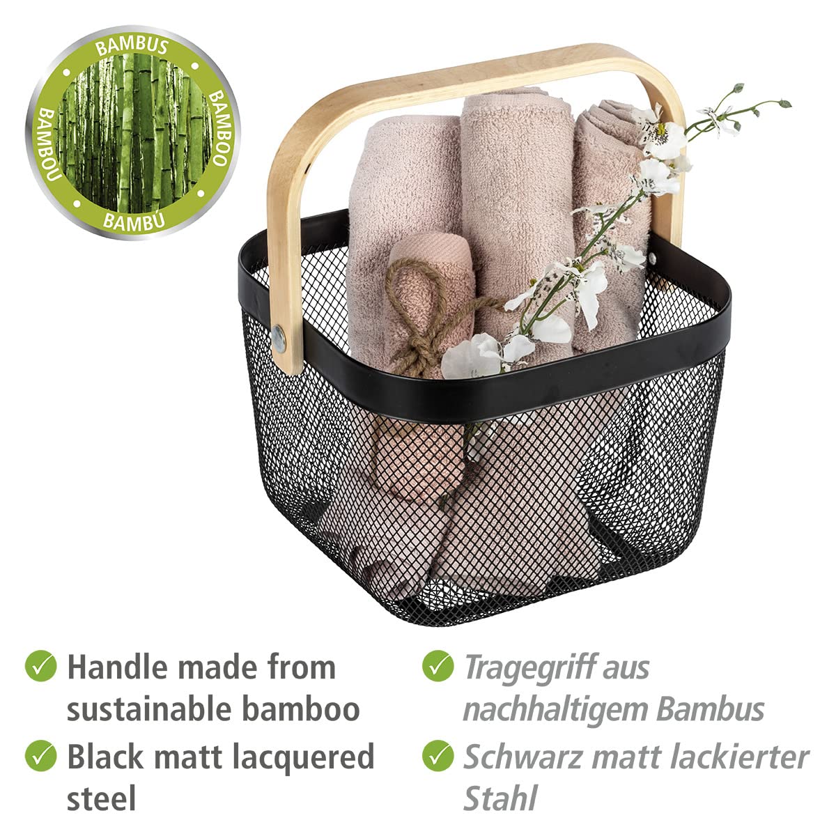wenko-bambusa-badkorb-25x17x25-cm-schwarz-natur image 2
