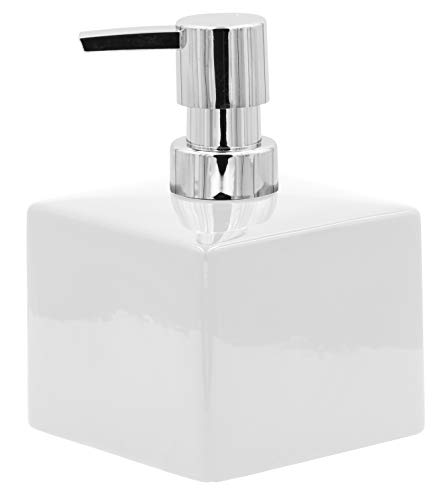 ridder-seifenspender-cube-keramik-wei-400-ml-bad-seifenspender-9-1-x-9-1-x-13-cm image 4