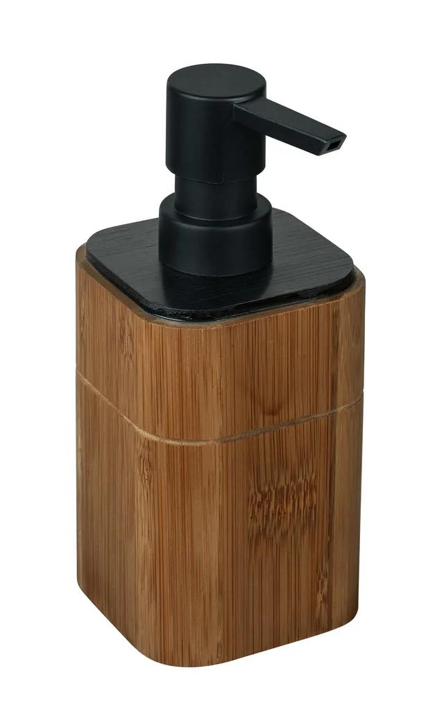 wenko-serro-seifenspender-200-ml-aus-bambus-schwarz image 1