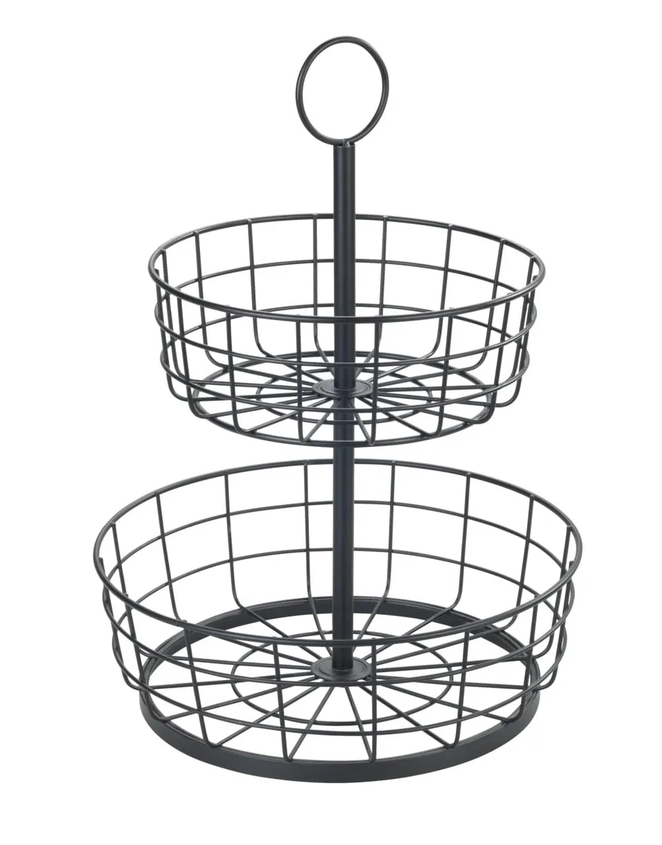 wenko-multi-korb-etagere-2-etagig-28-x-39-cm-schwarz-industrial image 1