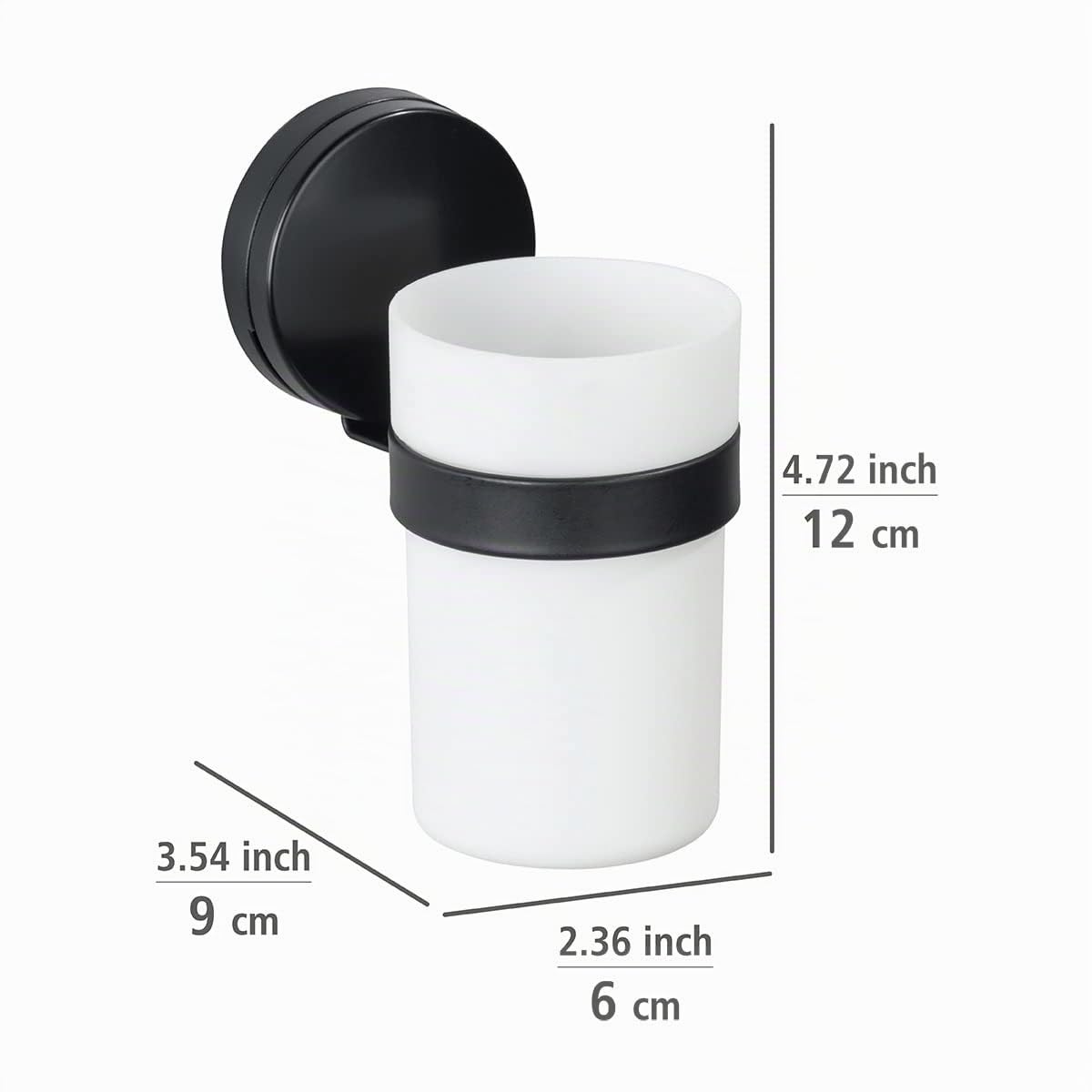 wenko-static-loc-plus-zahnputzbecher-pavia-schwarz-6-5-x-12-x-9-cm image 5