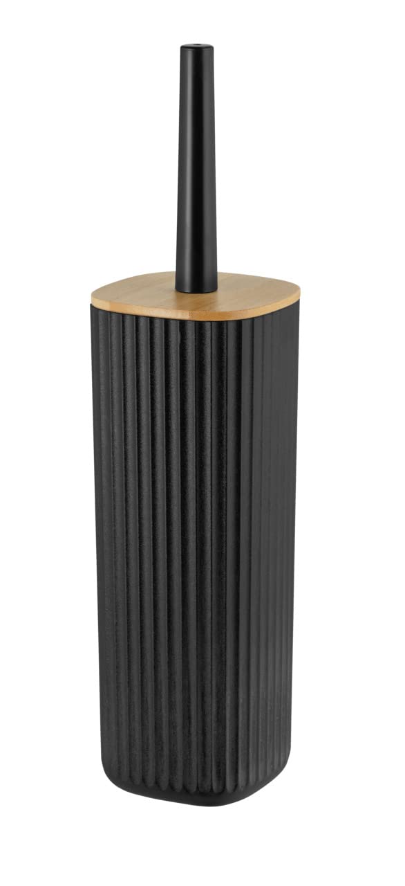 wenko-rotello-wc-garnitur-geschlossen-10-x-36-cm-schwarz-natur-mit-bambus-deckel image 1